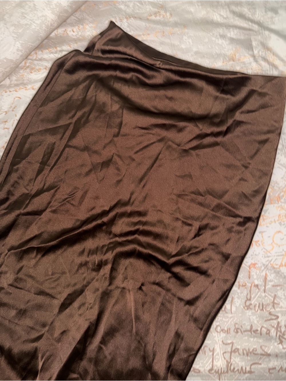 Zara Satin Maxi Slip Skirt in Dark Chocolate - Picture 5 of 6